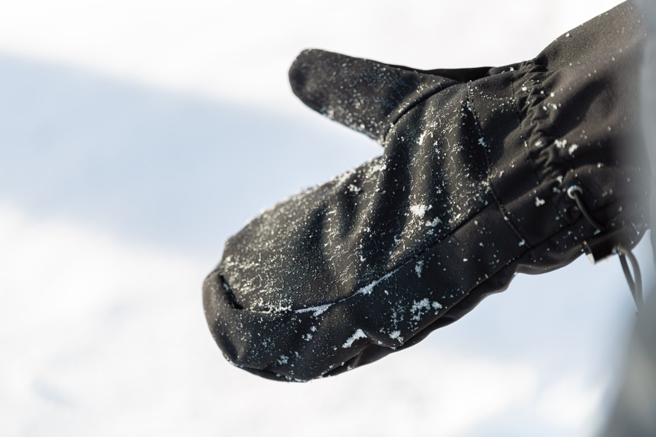 Close up of an over - mitten glove