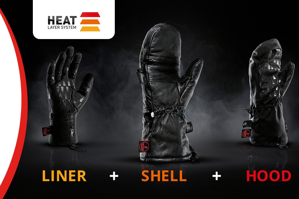  HEAT LAYER SYSTEM with liner, shell, and polar hood as a flexible setup for photography in cold conditions.