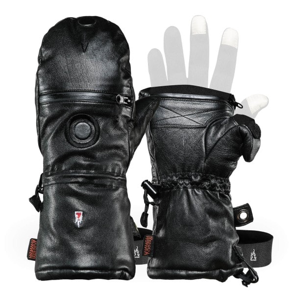 Leather Photography Gloves: Mittens SHELL FULL LEATHER from THE HEAT COMPANY